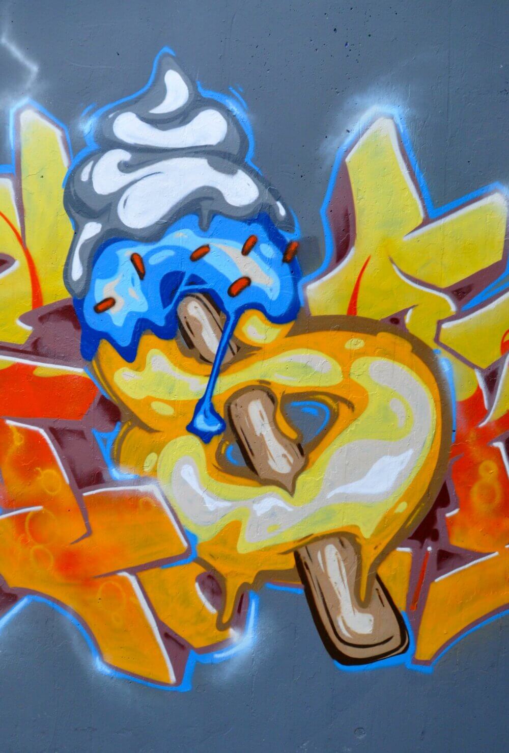 Graffiti, S, Style, Buchstaben, Icecream